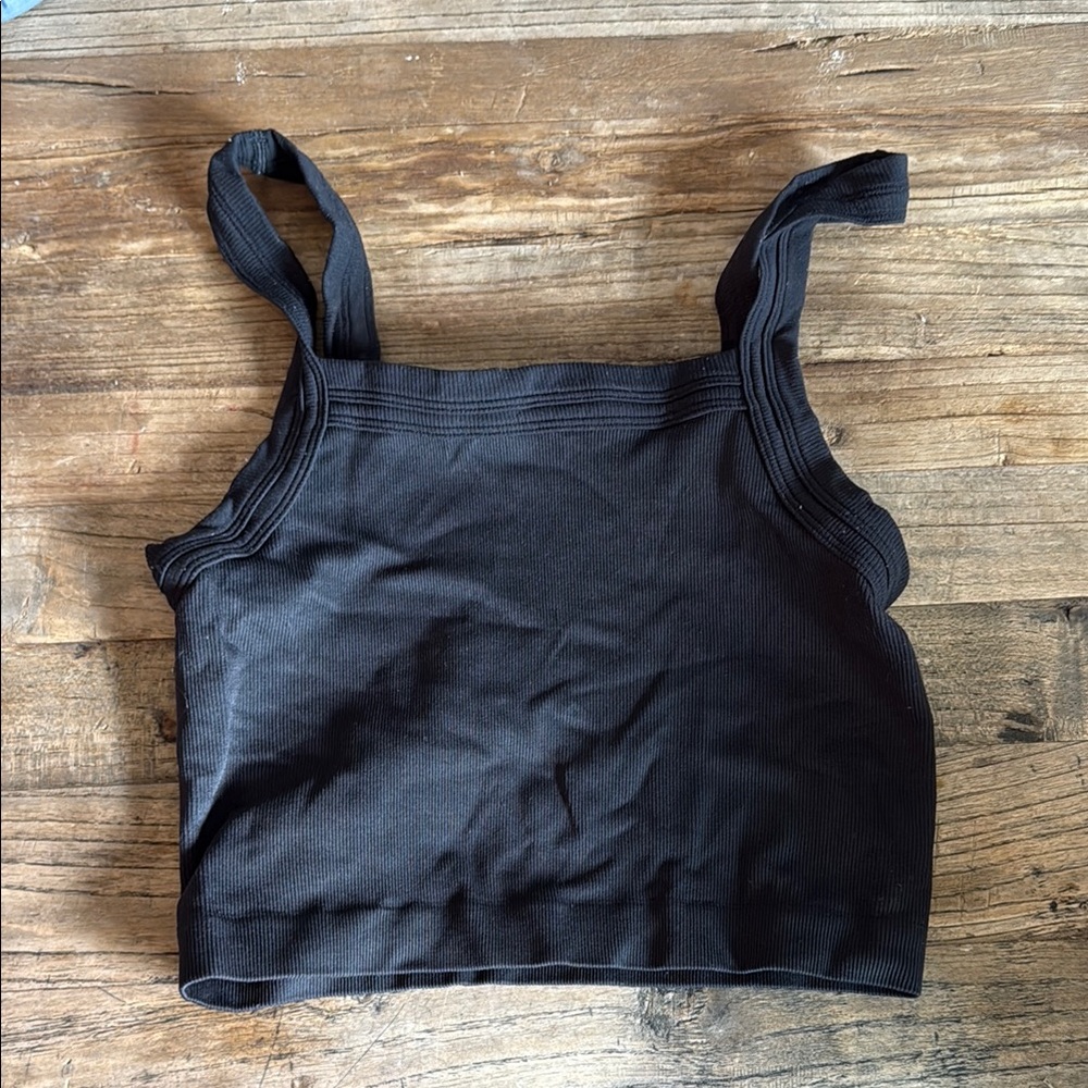 Black Ribbed Women's Top